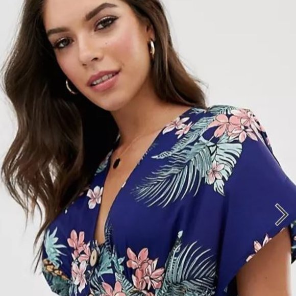 ASOS Influence Tropical Midi Dress - Picture 3 of 4